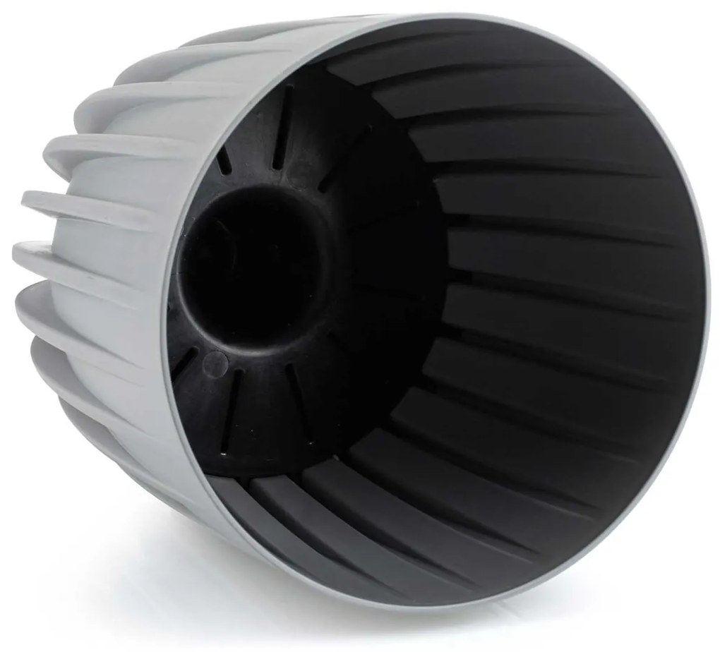 PLASTOVÝ KVETINÁČ STRIPPED 30X35,5 CM SIVÁ