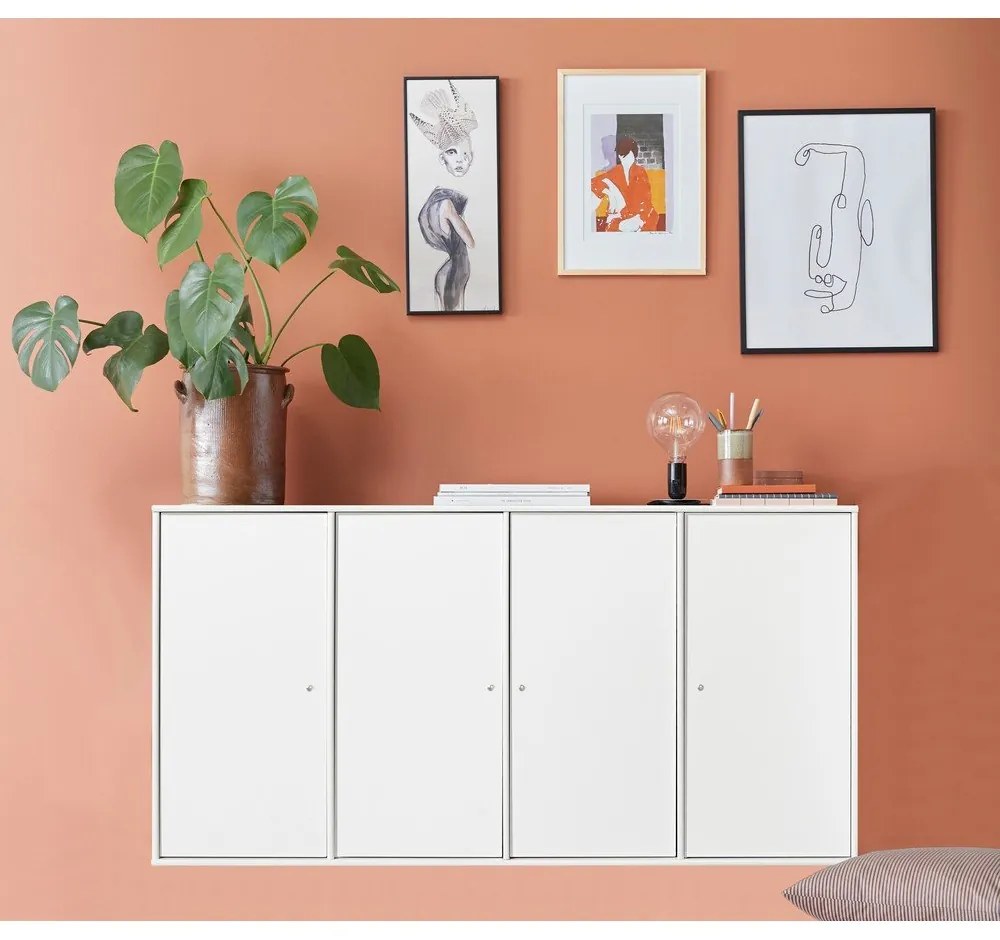 Biela nástenná komoda Hammel Mistral Kubus, 136 x 69 cm