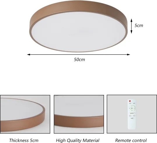 Brilagi - LED stmievateľné stropné svietidlo POOL LED/60W/230V 3000-6000K 50 cm hnedé + diaľkové ovládanie