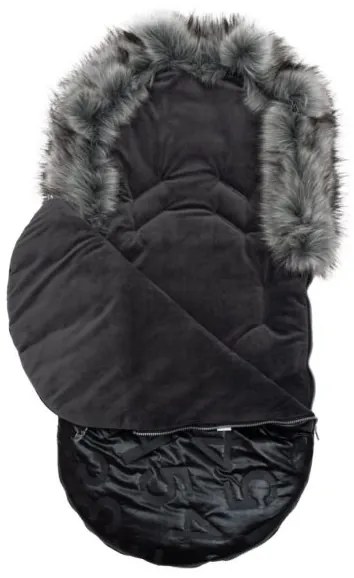 NEW BABY Luxusný fusak s kožušinkou New Baby čierny