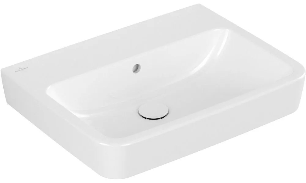 VILLEROY &amp; BOCH O.novo závesné umývadlo bez otvoru, s prepadom, 600 x 460 mm, biela alpská, s povrchom AntiBac a CeramicPlus, 4A4162T2