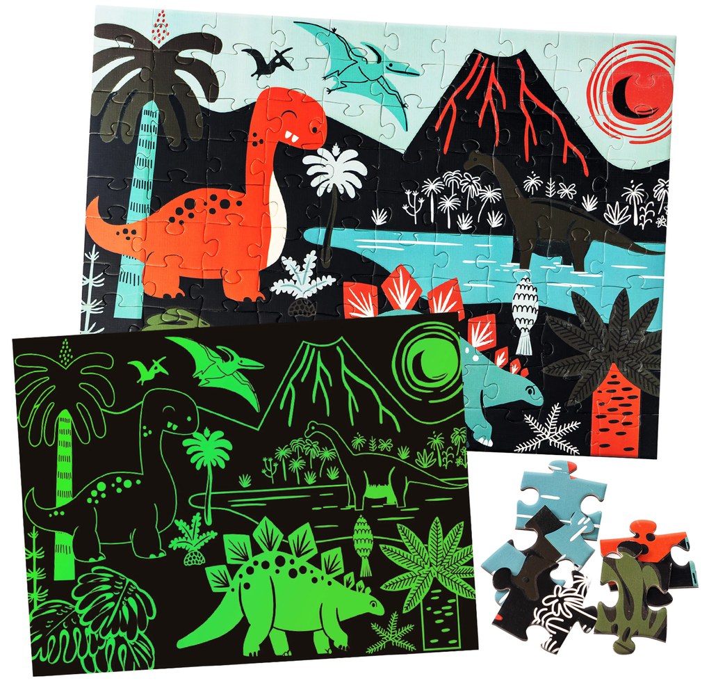 Detské svietiace puzzle Dinosaury 100 dielikov Aga4Kids MR1457