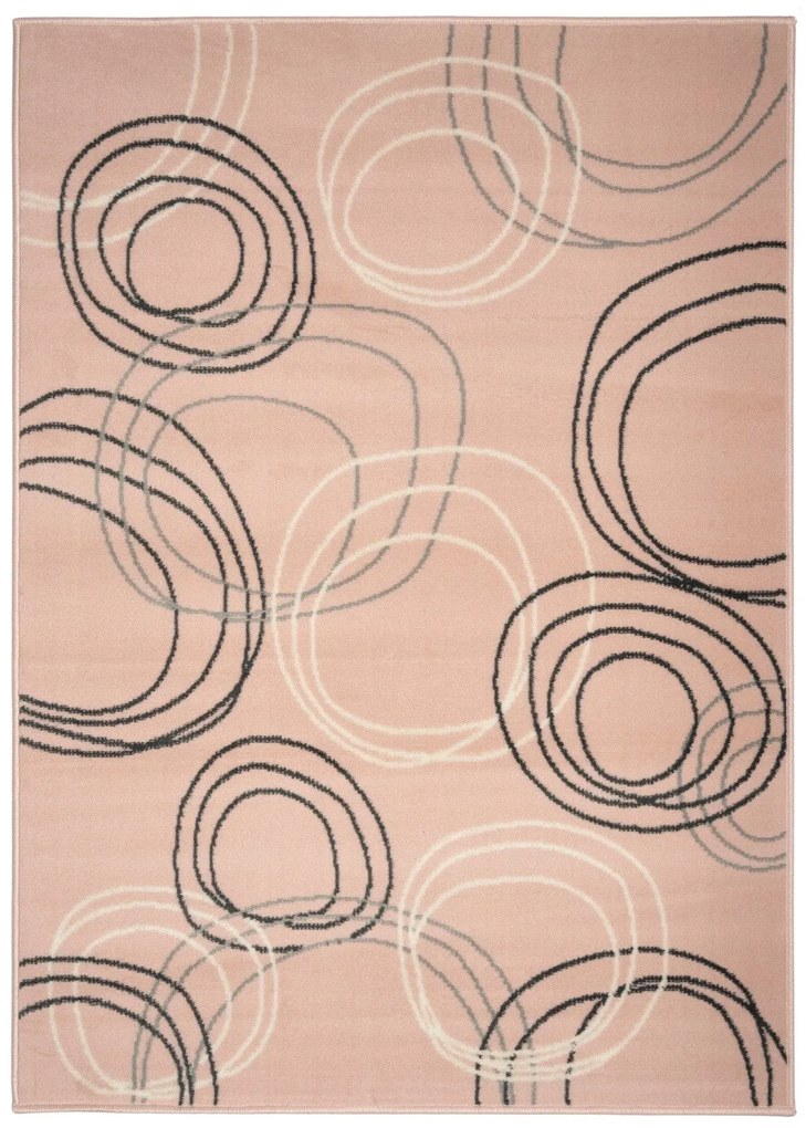 Kusový koberec Circles powder pink, 80x150, ružová, chodba / predsieň, Alfa Carpets