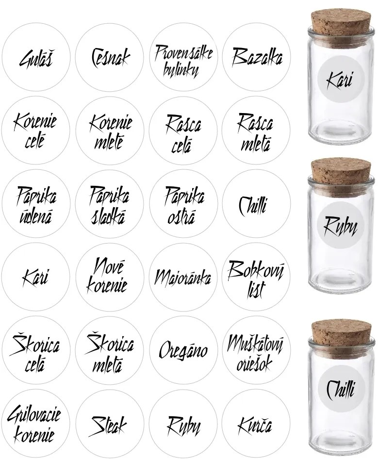 Orion Súprava 16ks koreničiek HERMES 100ml + 4ks organizér na koreničky VASKY - NEREZ + súprava 24ks štítkov