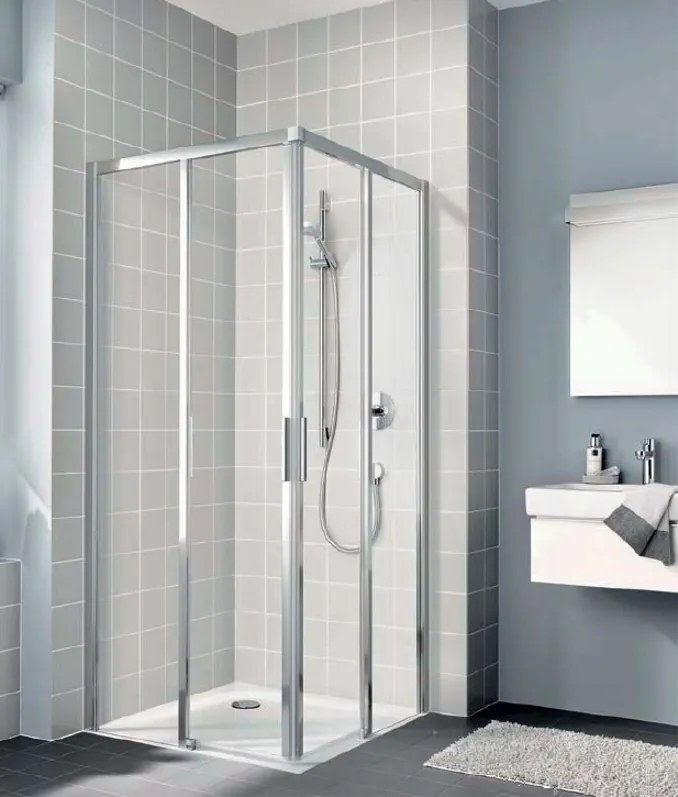 Štvorcový sprchovací kút Kermi Cada XS 90x90 cm - E2R 09020 PVK+E2L 09020 PVK