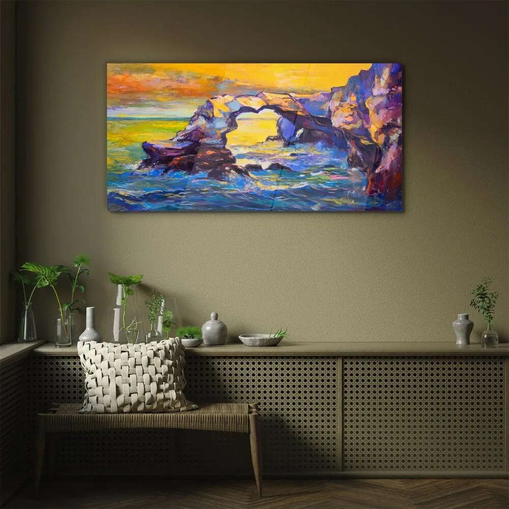 Skleneny obraz Abstrakcie západ slnka