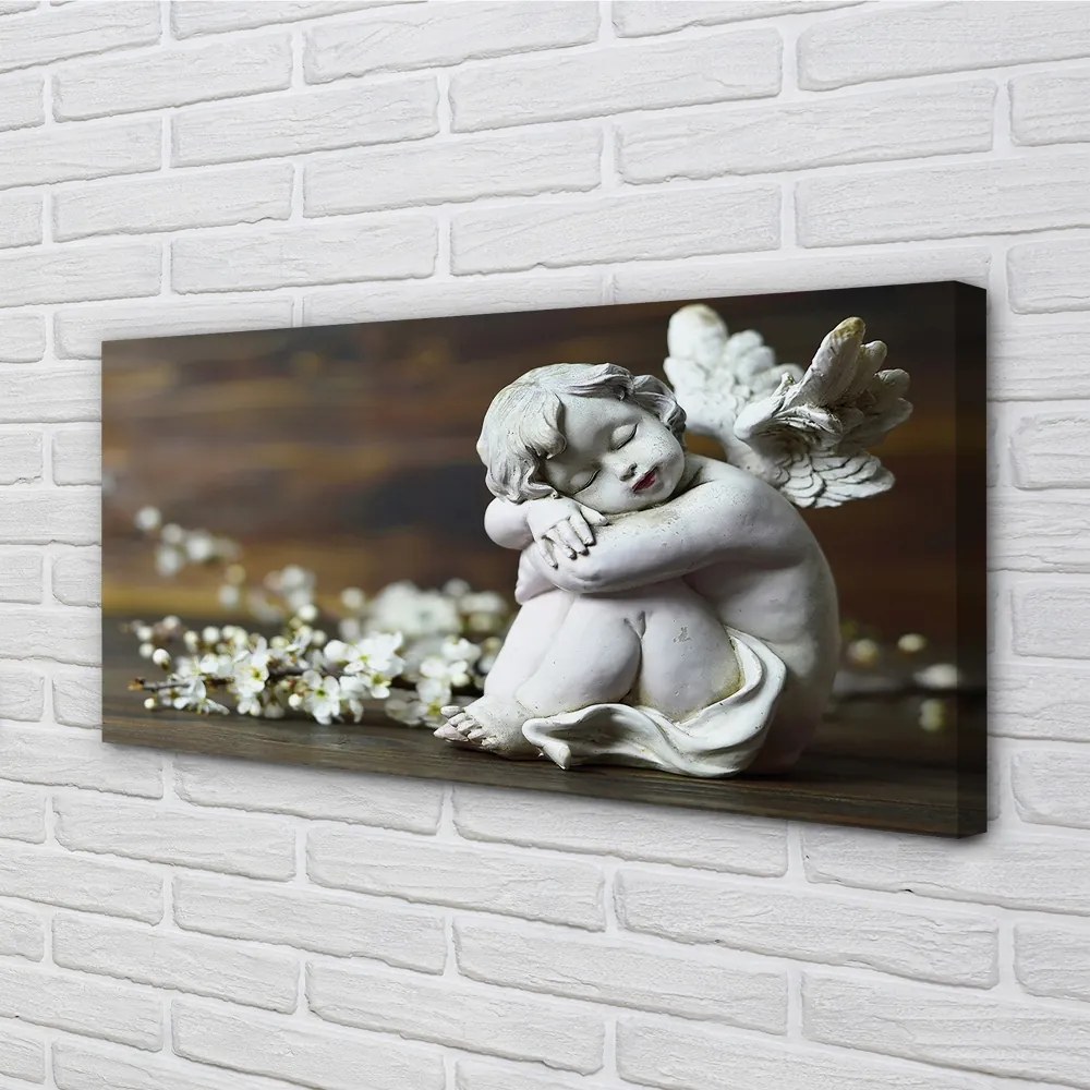 Obraz na plátne Spiace anjel kvety 120x60 cm