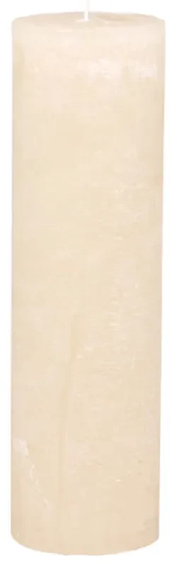 Krémová rustikálna valcová sviečka Macon Variant: Ø: 7cm, V: 20cm, 80hod