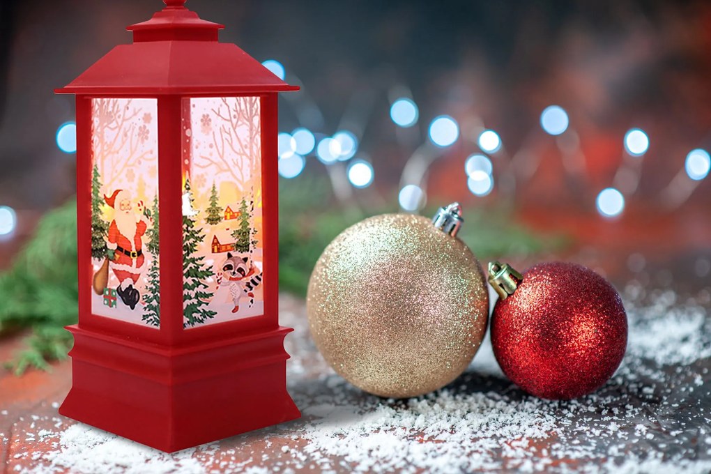 Tutumi Tutumi, LED vianočný lampáš 20x8 cm XB-001, červený, CHR-06605