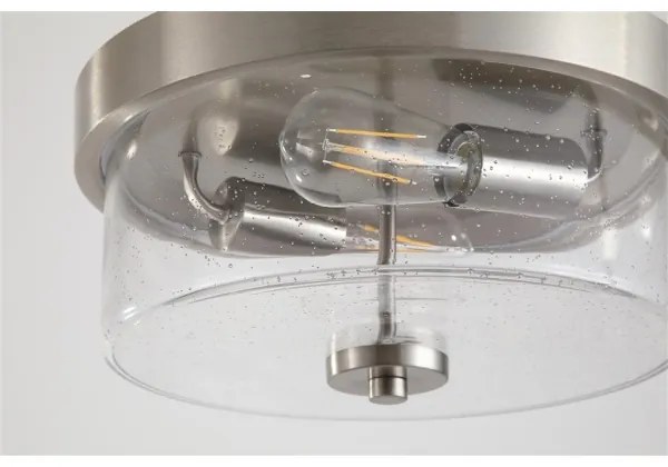 Searchlight 66210-2SS-Koup kúpeľňové stropné svietidlo PRESTON 2xE27/60W/230V IP44 priemer 33 cm strieborné