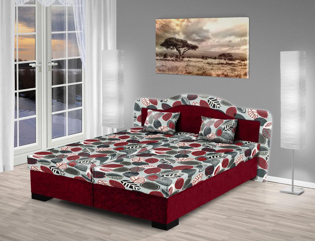 Nabytekmorava Čalúnená posteľ s úložným priestorom Zuzana 200x170 Barva: bordó