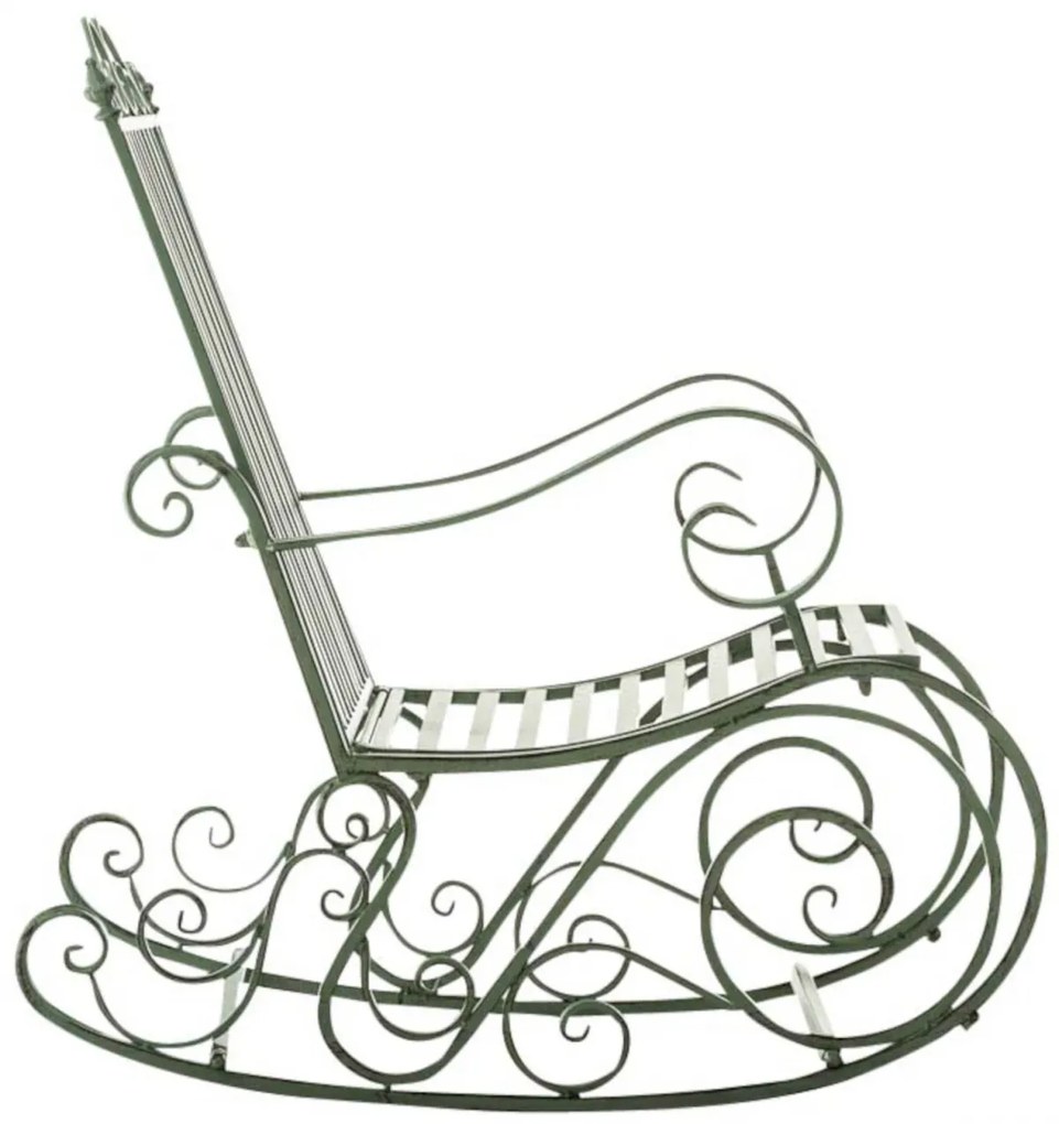 Kovové hojdacie kreslo Smile (SET 2 ks) - Zelená antik