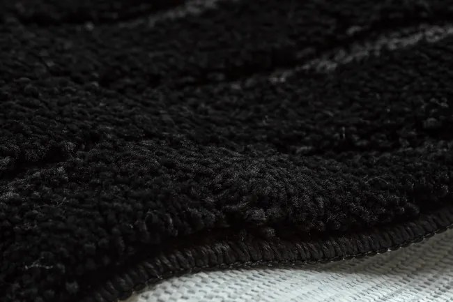 Kúpeľňový koberček SUPREME WAVES vlny, čierny kruh