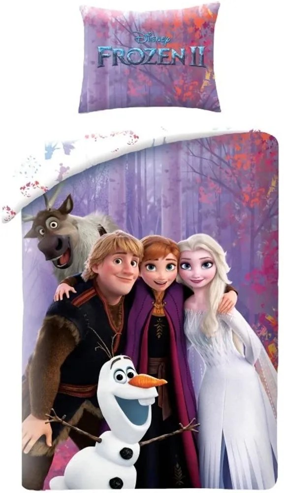 Posteľné obliečky Ľadové kráľovstvo II - Frozen II - motív Magický les - 100% bavlna - 70 x 90 cm + 140 x 200 cm