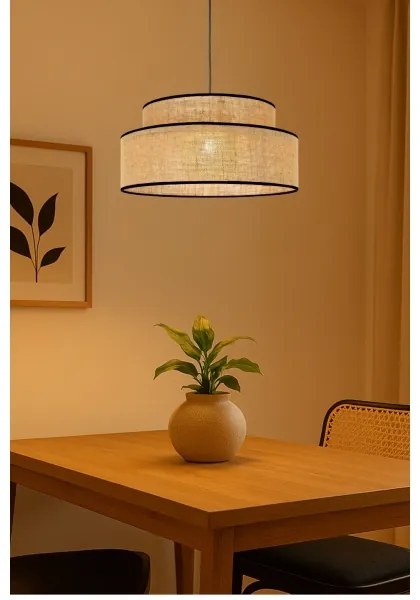 Luster na lanku BOHO 1xE27/60W/230V pr. 40 cm béžová