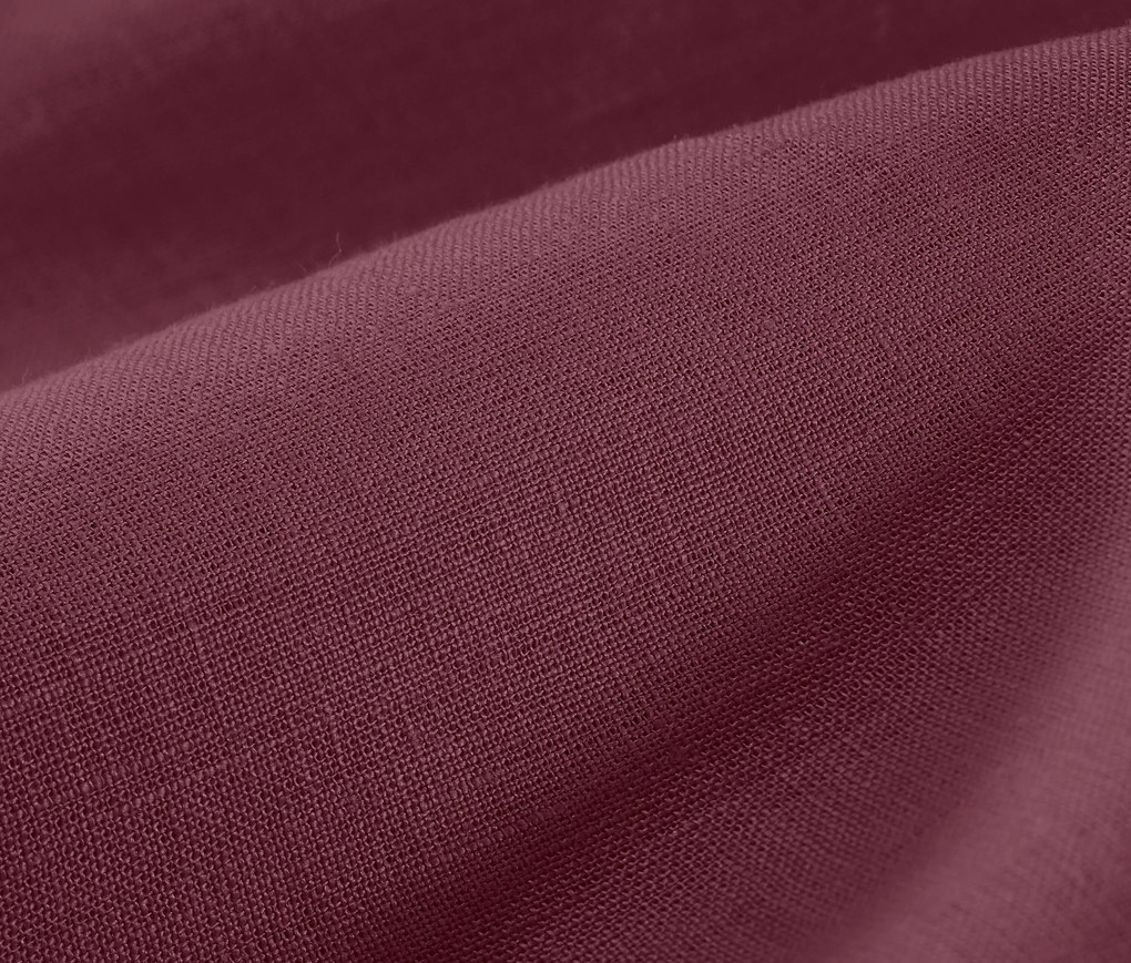 Ľanová posteľná bielizeň, vínová, štandardná veľkosť