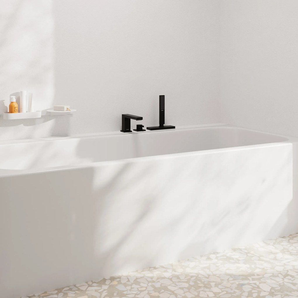 Hansgrohe Tecturis E, 3-otvorová batéria na okraj vane, čierna matná, HAN-73443670