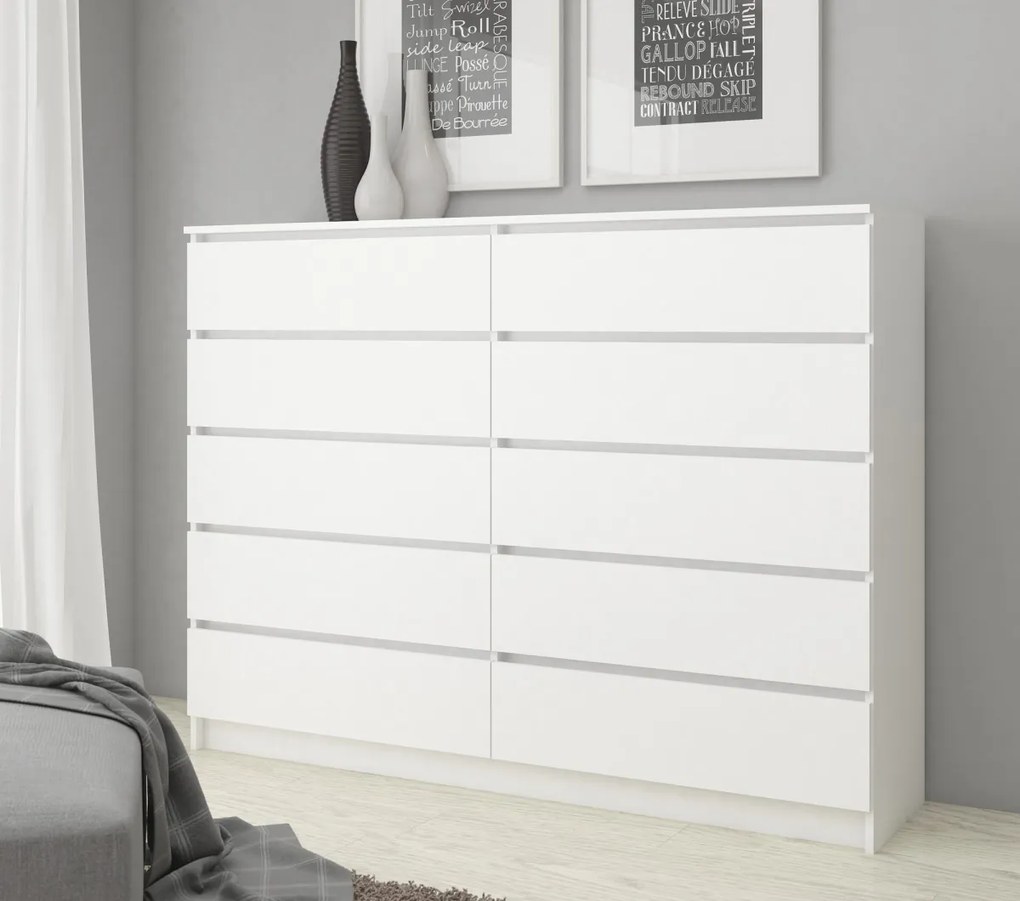 Komoda Rollo K 160 cm biela matná