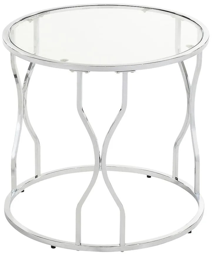 Konferenčný Stolík Gc7281 55x55x53 Chróm/Sklo