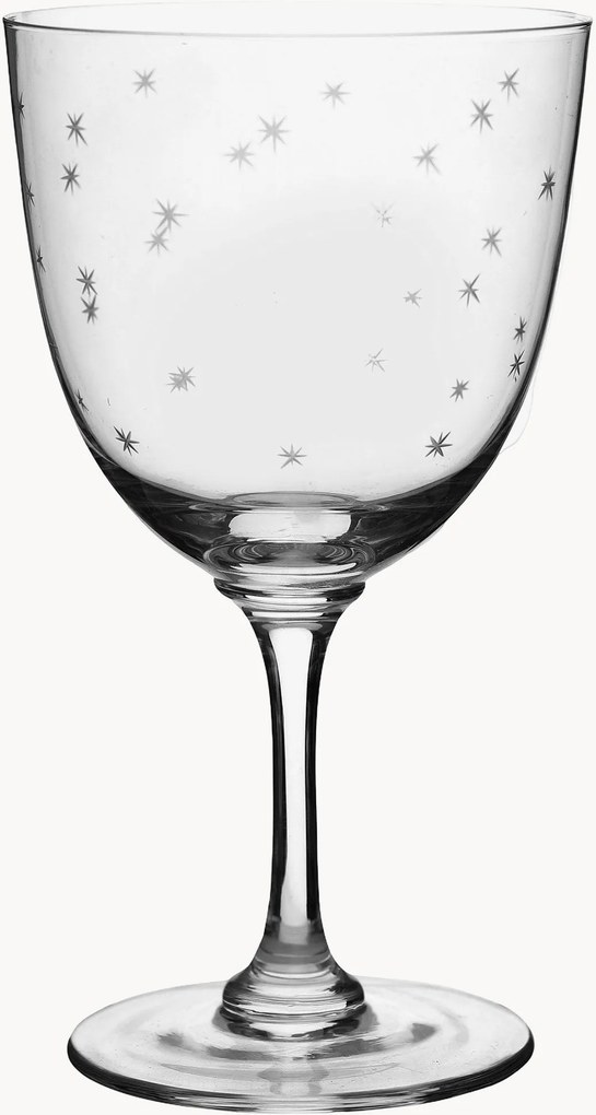 Ručne fúkané krištáľové poháre na víno Stars, 6 ks