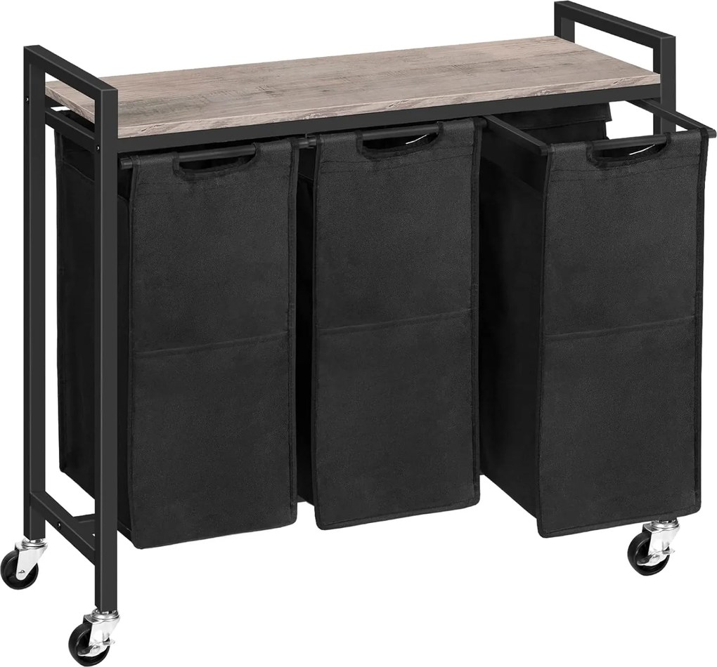 Koš na prádlo Vasagle Pietro 119 l šedý/černý