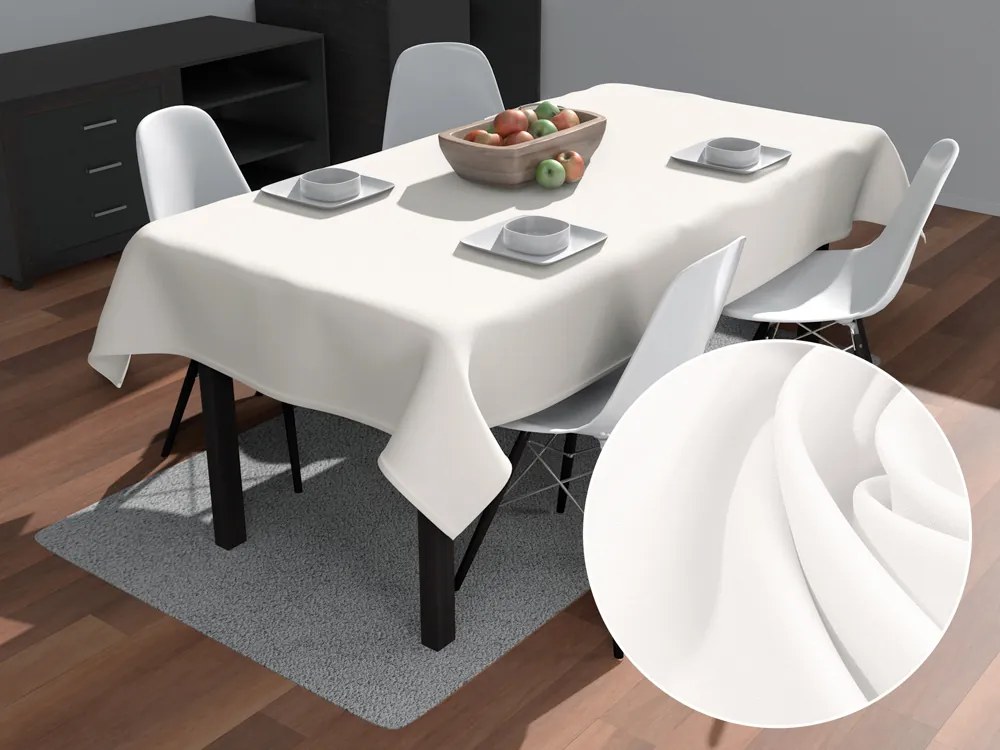 Biante Dekoračný obdĺžnikový obrus Rongo RG-032 Krémový biely 120x140 cm