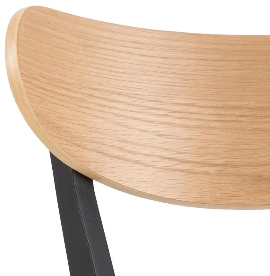 Barová židle Roxby z masivu černá/dub přírodní
