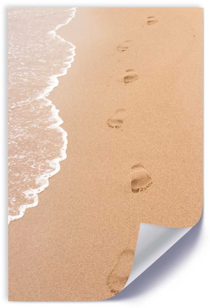 Gario Plagát Stopy na pláži Farba rámu: Bez rámu, Rozmery: 20 x 30 cm