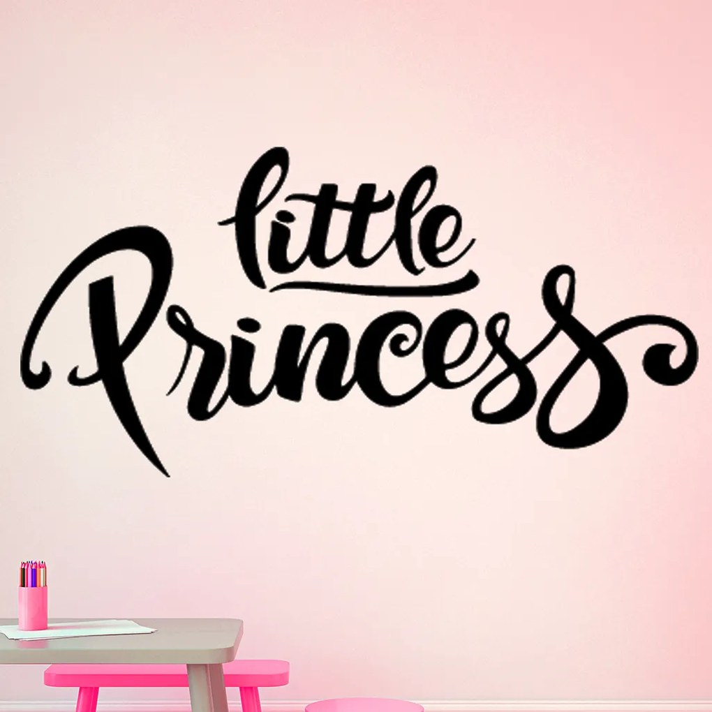 Veselá Stena Samolepka na stenu na stenu Nápis Little princess Farba: čierna