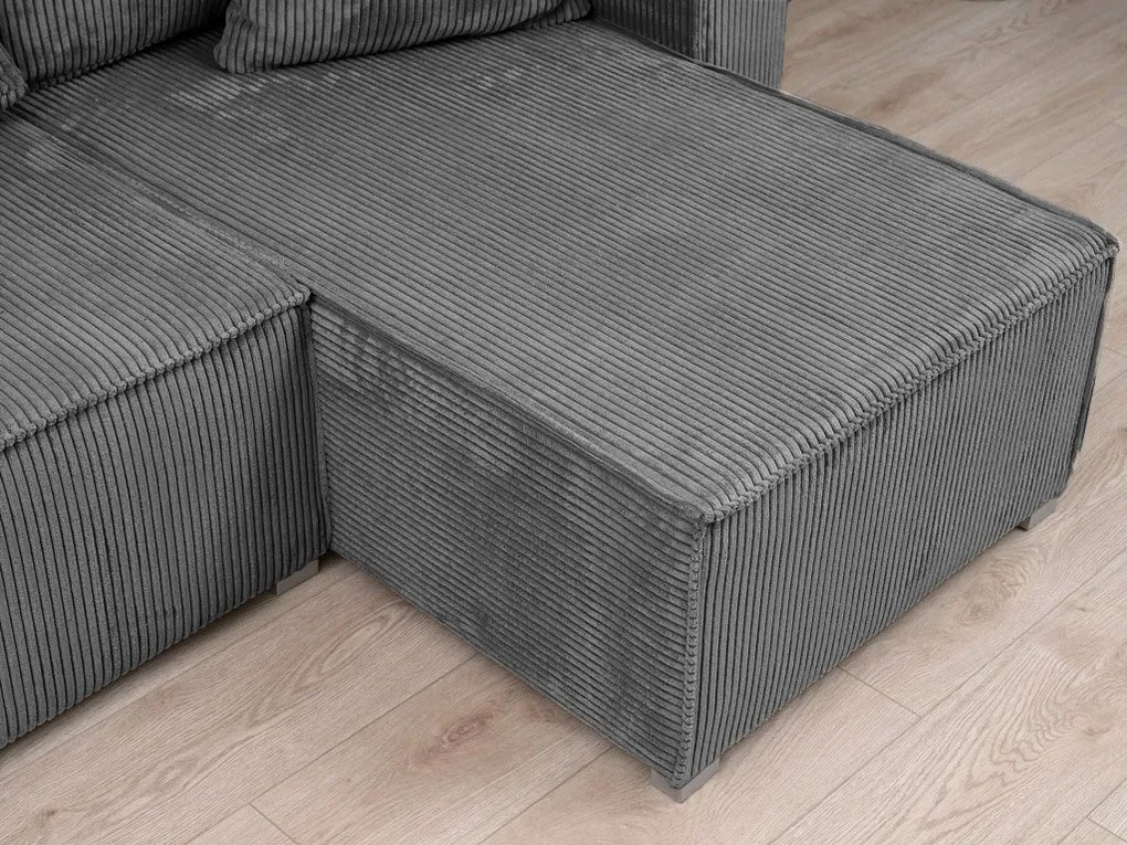 Sivá rohová pohovka SMART COSARO, obojstranná + 2 vankúšiky ZADARMO