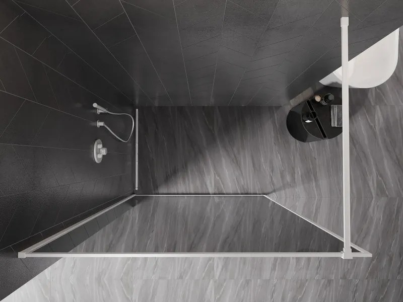 Mexen, Mexen Kioto-XF sprchová stena s rámom 150 x 202 cm, grafit 10 mm, biela - 800-150-104-20-40-X