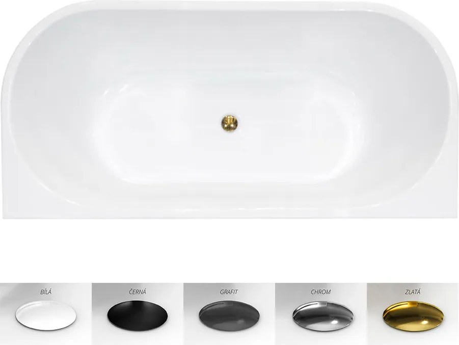 Besco Akrylátová voľne stojaca vaňa Vica NEW BW CC/BP 150x80 (160x80, 170x80), bez prepadu BESCO-Typ výpuste: Alcaplast Click-Clack s horným čistením…