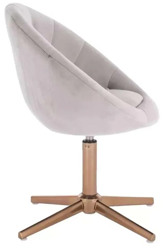 LuxuryForm DESIGN Kreslo VERA VELUR na zlatom kríži - svetlo šedé