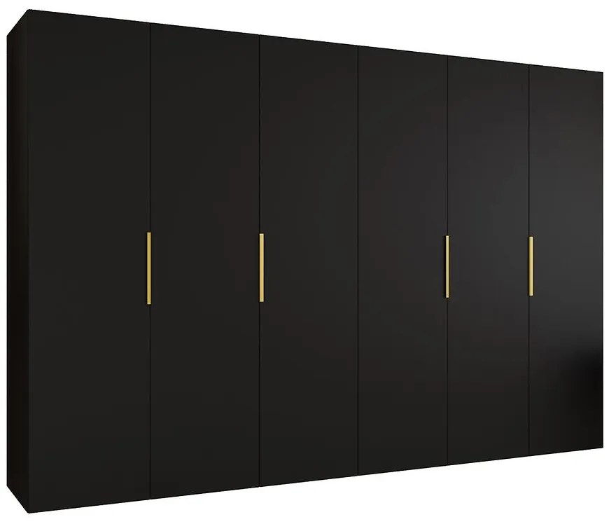 Skriňa Marbella I 300 čierna/zlatá