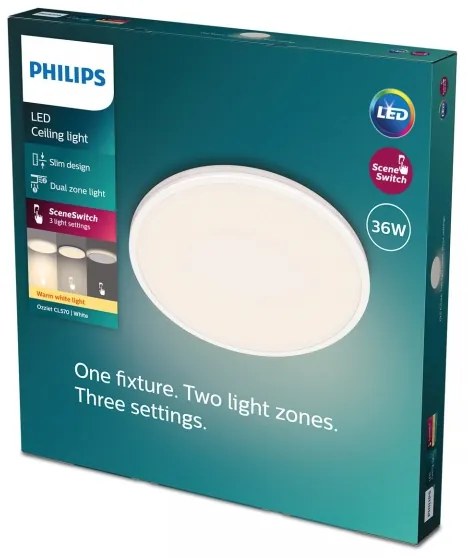 Philips- LED Stmievateľné stropné svietidlo OZZIET SCENE SWITCH LED/36W/230V 2700K