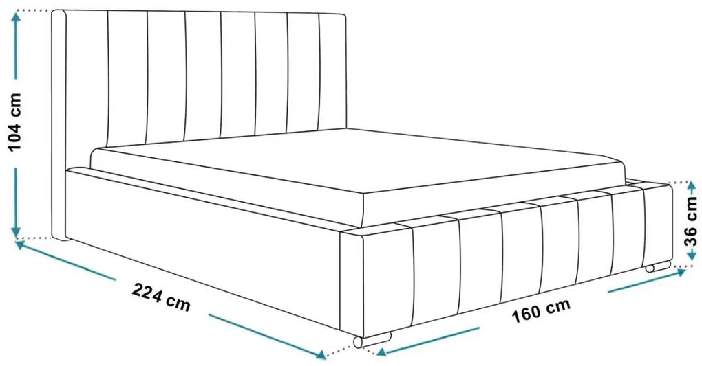Čalúnená manželská posteľ SAGE 140 x 200
