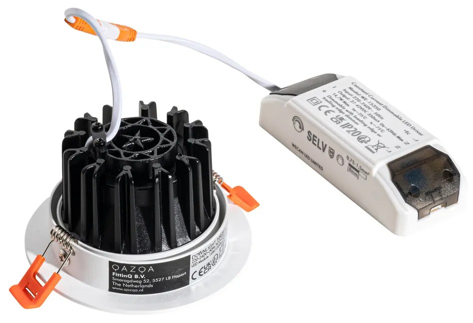 Zapustené bodové svietidlo biele 9,5 cm vrátane LED 1015 lm stmievateľné IP23 - Gaius