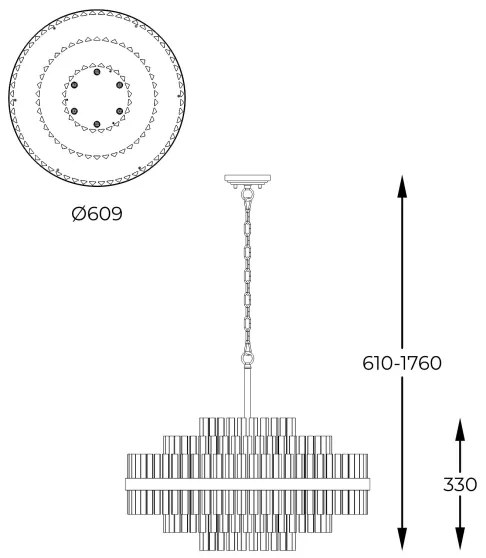 Zuma Line P0567-12A-2GAC - Luster na reťazi CONSTANTINOPLE 12xG9/28W/230V zlatá