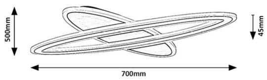 Rabalux 71313-LED stmievateľné stropné svietidlo TANELI 70W/230V 3000/4000/6000K čierne + DO