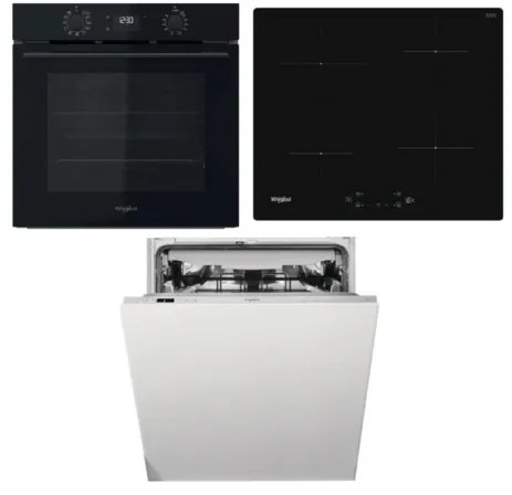 Whirlpool rúra OMK58CU1SB + umývačka riadu WIC3C26F + indukčná varná doska WSQ7360NE