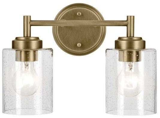 Kichler KL-WINSLOW-2W-NBR - Nástenná lampa WINSLOW 2xE27/60W/230V mosadz