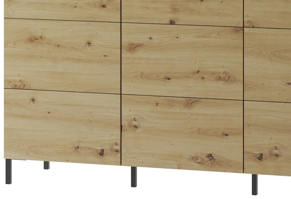 Komoda Lucas II 36 155 cm dub Artisan/čierna