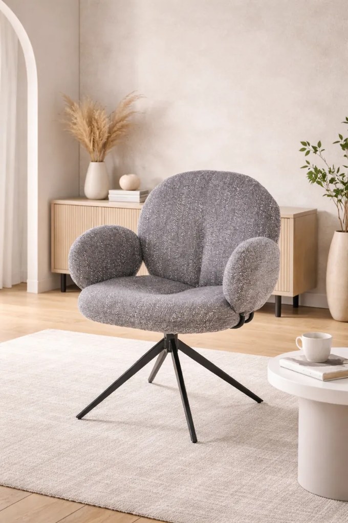 JEDÁLENSKÁ OTOČNÁ STOLIČKA IRIS ŠEDÁ