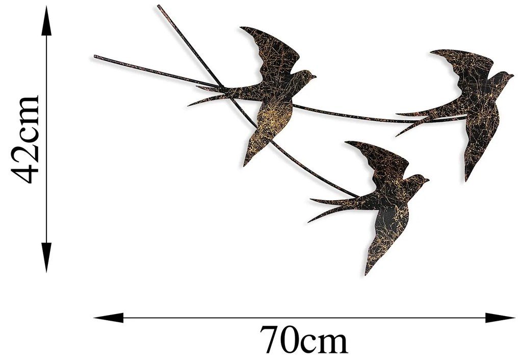 Nástenná kovová dekorácia Wallow 2 viacfarebná