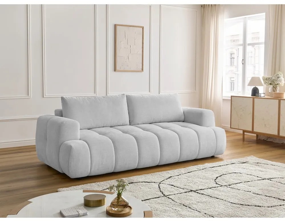 Svetlosivá rozkladacia/s úložným priestorom pohovka 251 cm Fuji – Bobochic Paris