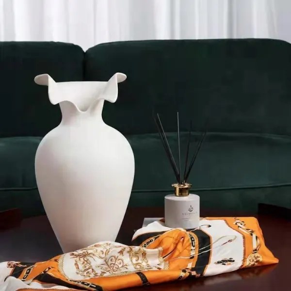 Keramická váza 41,5x23 cm biela