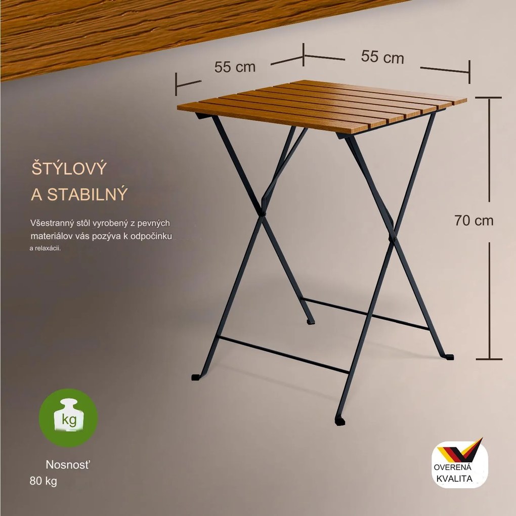 InternetovaZahrada Drevená balkónová súprava - agát/kov