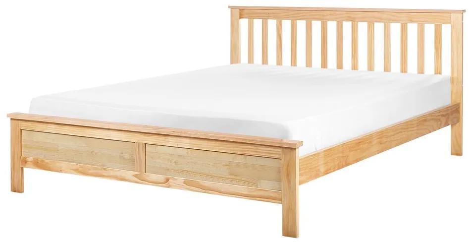 Drevená posteľ 140 x 200 cm svetlé drevo MAYENNE Beliani