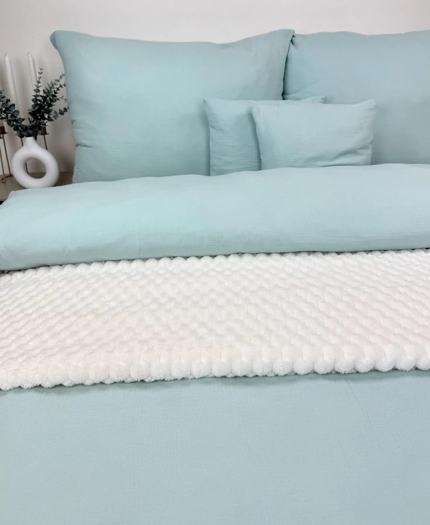 Mušelínové obliečky 140x200 mentolové – priedušné, mäkké, 100 % bavlna, na zips, pre citlivú pokožku