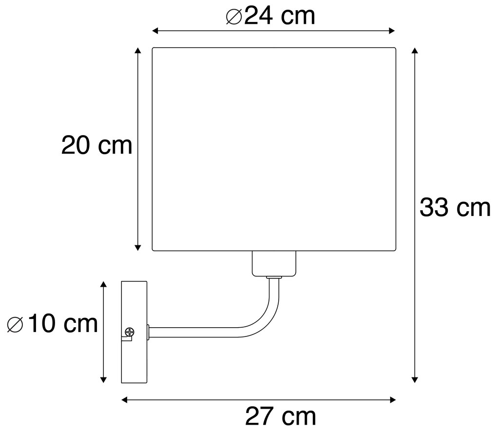 Klasická nástenná lampa zlatá s látkovým tienidlom biela - Cas